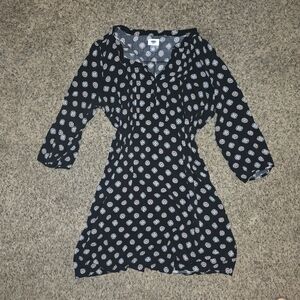 Old Navy Black and White Floral Long Sleeve Dress